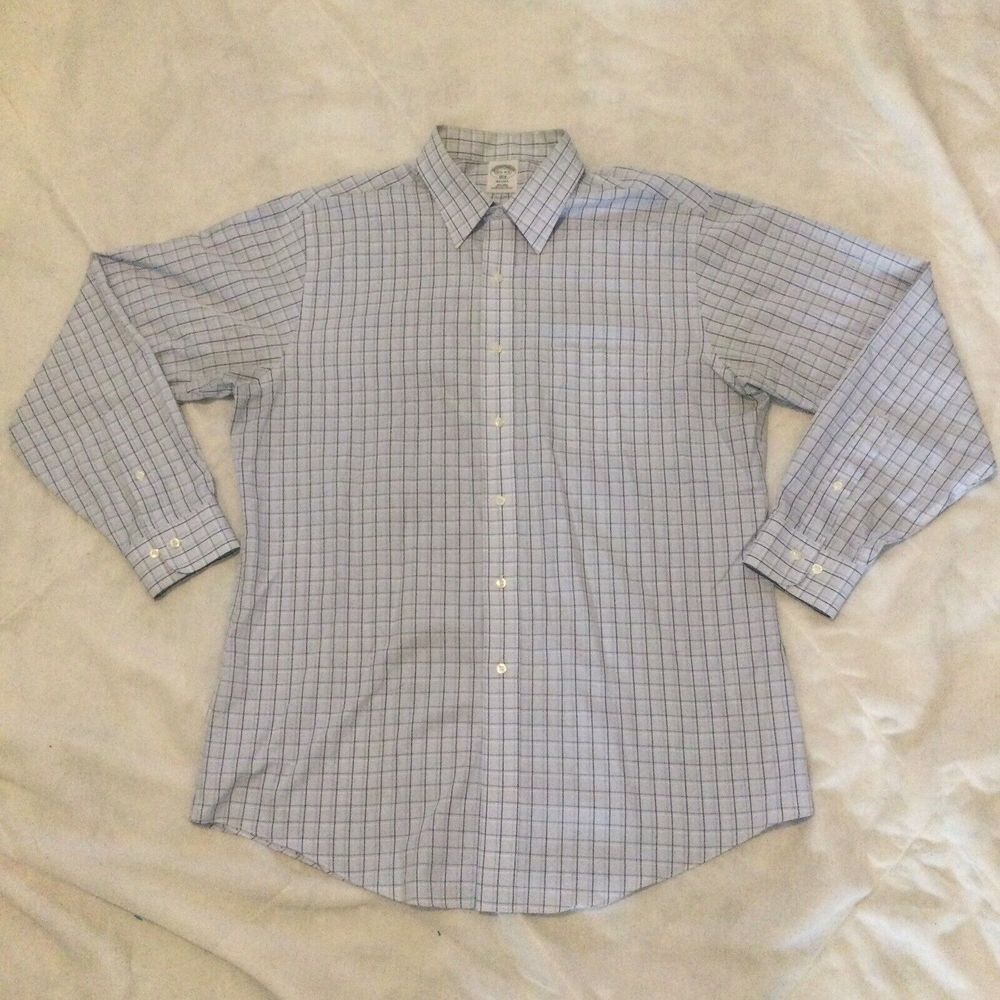 Brooks‎ Brothers 1818 Regent Non-Iron Button Up Shirt Men's Size 16 1/2 - 4/5